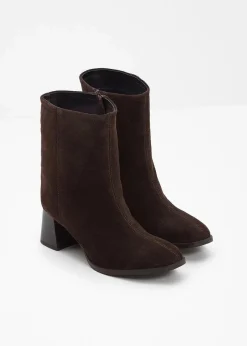 bonprix Stiefeletten|Premium|Stiefeletten aus Leder dunkelbraun