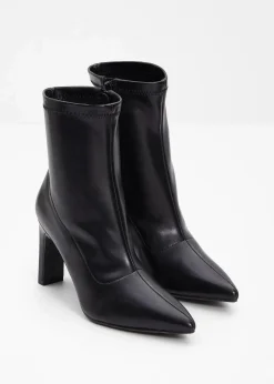 bonprix Stiefeletten|Schuhe & Accessoires In Spezialgrößen·Elastischer Schaft|Stiefeletten mit hohem Absatz schwarz
