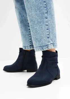 bonprix Schuhe & Accessoires In Spezialgrößen·Schuhe In Übergröße|Stiefeletten|Stiefeletten mit Raffung dunkelblau