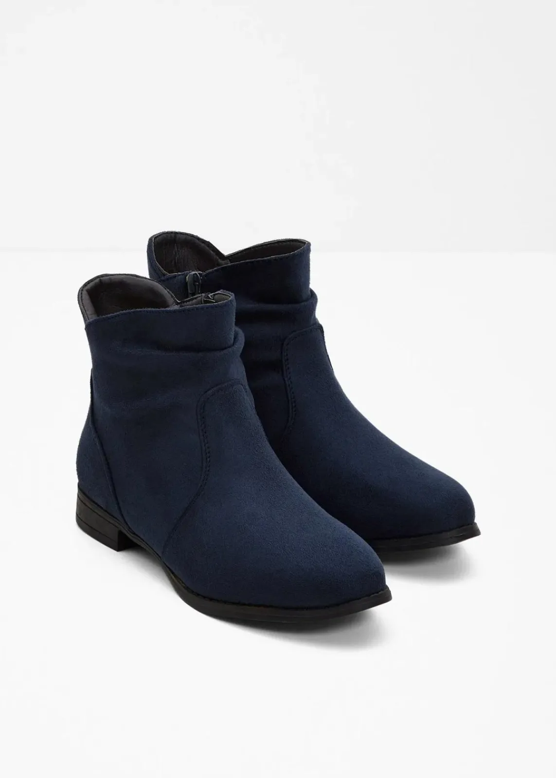 bonprix Schuhe & Accessoires In Spezialgrößen·Schuhe In Übergröße|Stiefeletten|Stiefeletten mit Raffung dunkelblau