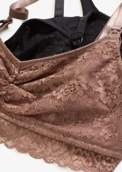 Still-BH ohne Bügel mit Spitze und Bio-Baumwolle (2er Pack)|bonprix New