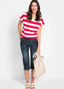 bonprix Bekleidung·Shirts & Tops|Jeans|Straight Jeans, Mid Waist, Stretch nachtblau denim