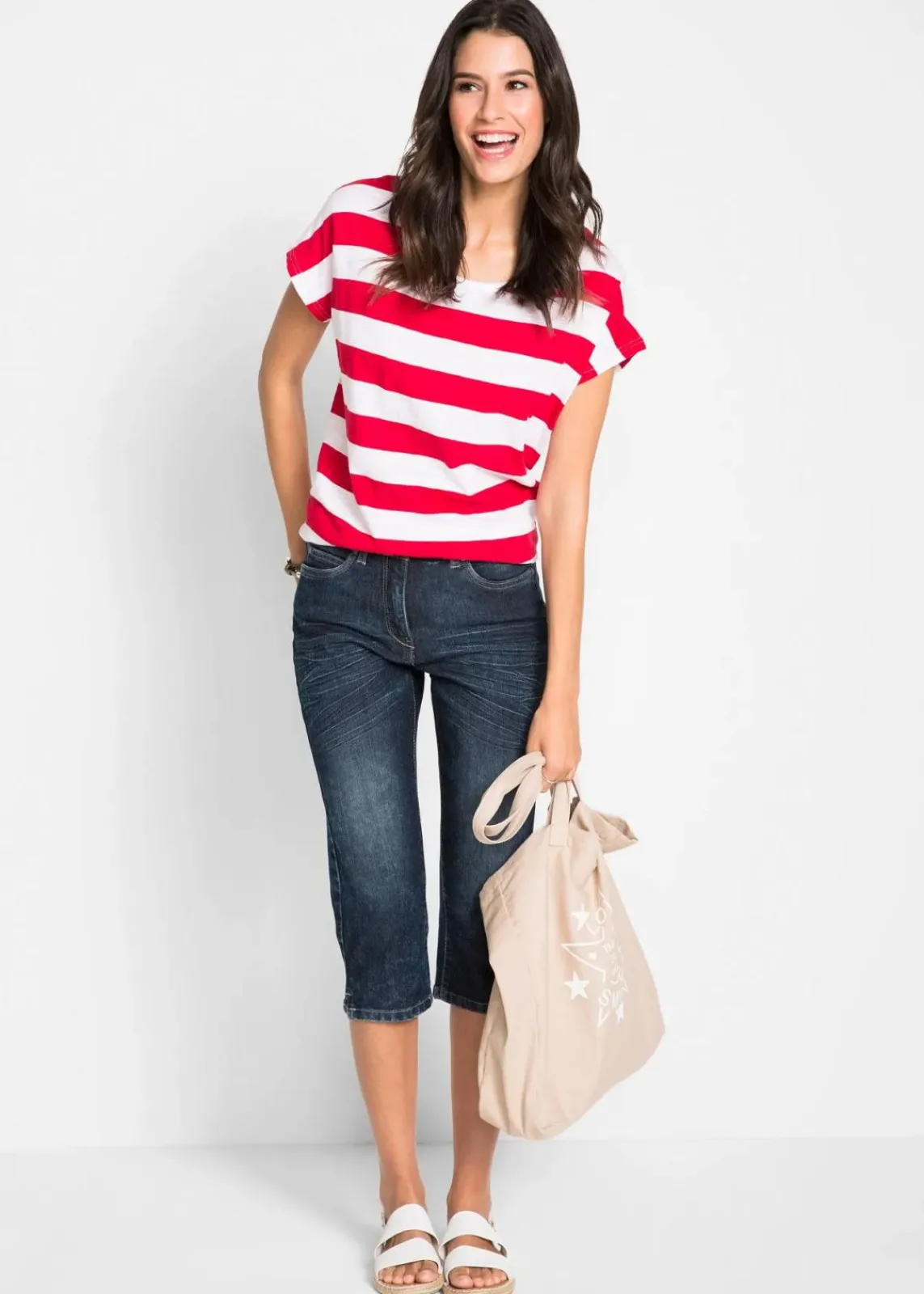 bonprix Bekleidung·Shirts & Tops|Jeans|Straight Jeans, Mid Waist, Stretch nachtblau denim