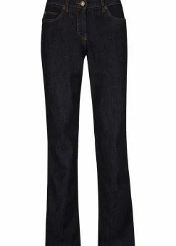 bonprix Jeans|Kurzgrößen|Straight Jeans Mid Waist, Stretch dunkelblau