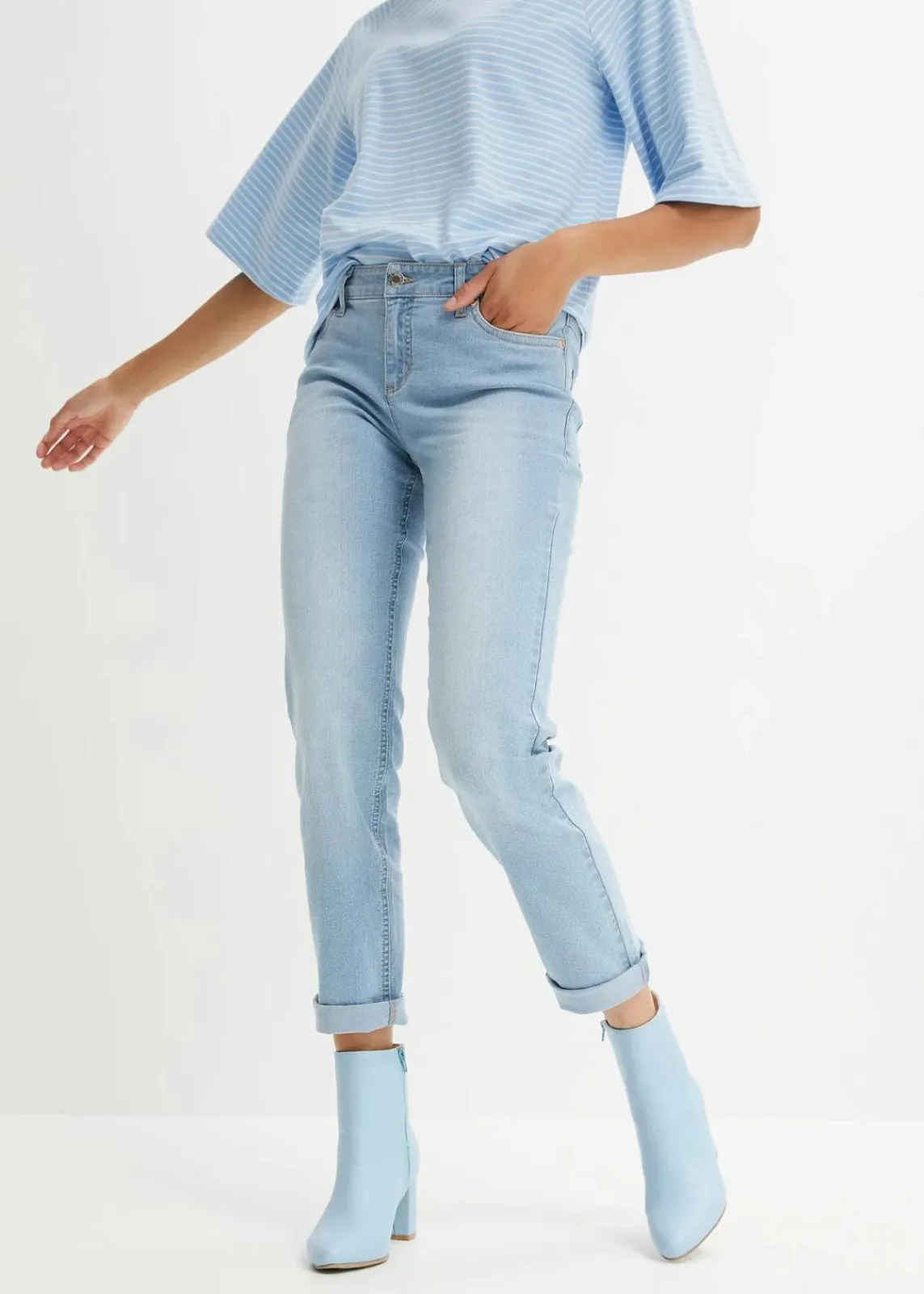 Straight Jeans Mid Waist, Stretch|bonprix Clearance