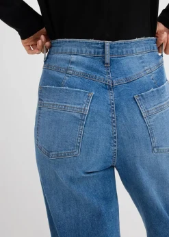 Straight-Jeans High Waist mit Turn Up|bonprix Sale