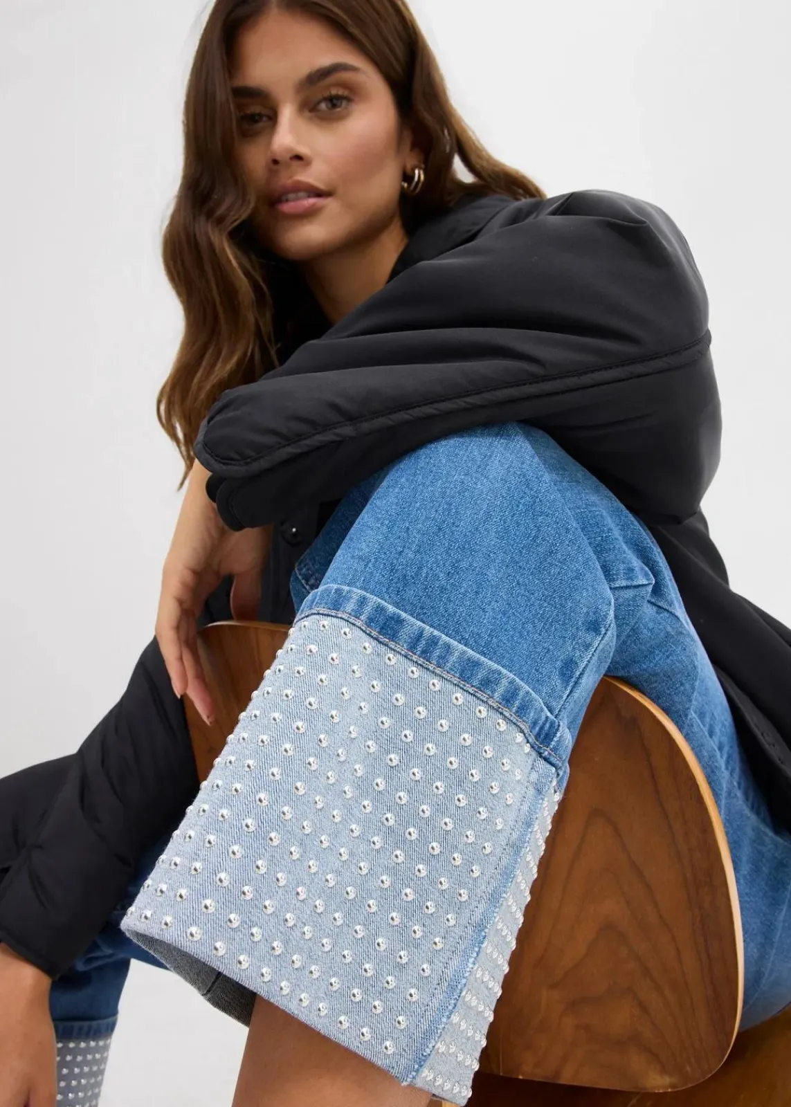 Straight-Jeans High Waist mit Turn Up|bonprix Sale