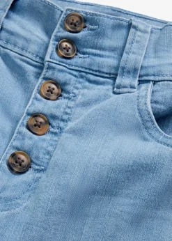 bonprix Jeans|Bekleidung·Shirts & Tops|Straight-Jeans High Waist, Stretch hellblau denim used