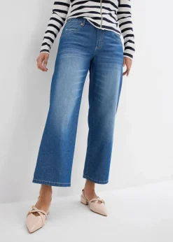 Straight-Jeans Mid Waist, Bequembund Low Stretch cropped|bonprix Clearance