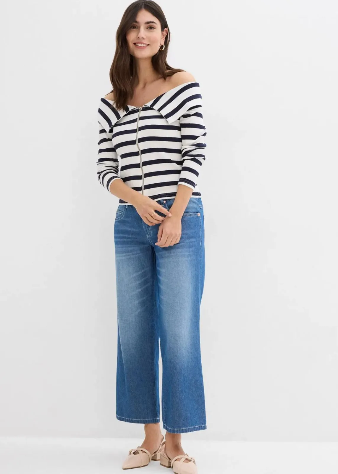 Straight-Jeans Mid Waist, Bequembund Low Stretch cropped|bonprix Clearance