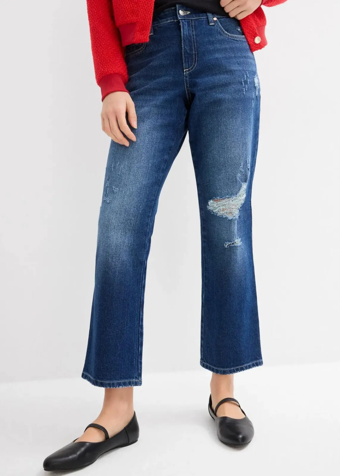 Straight-Jeans Mid Waist Bequembund Low Stretch, cropped|bonprix Hot