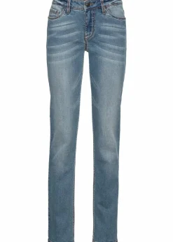 bonprix Bekleidung·Shirts & Tops|Jeans|Straight-Jeans Mid Waist, Stretch blau denim