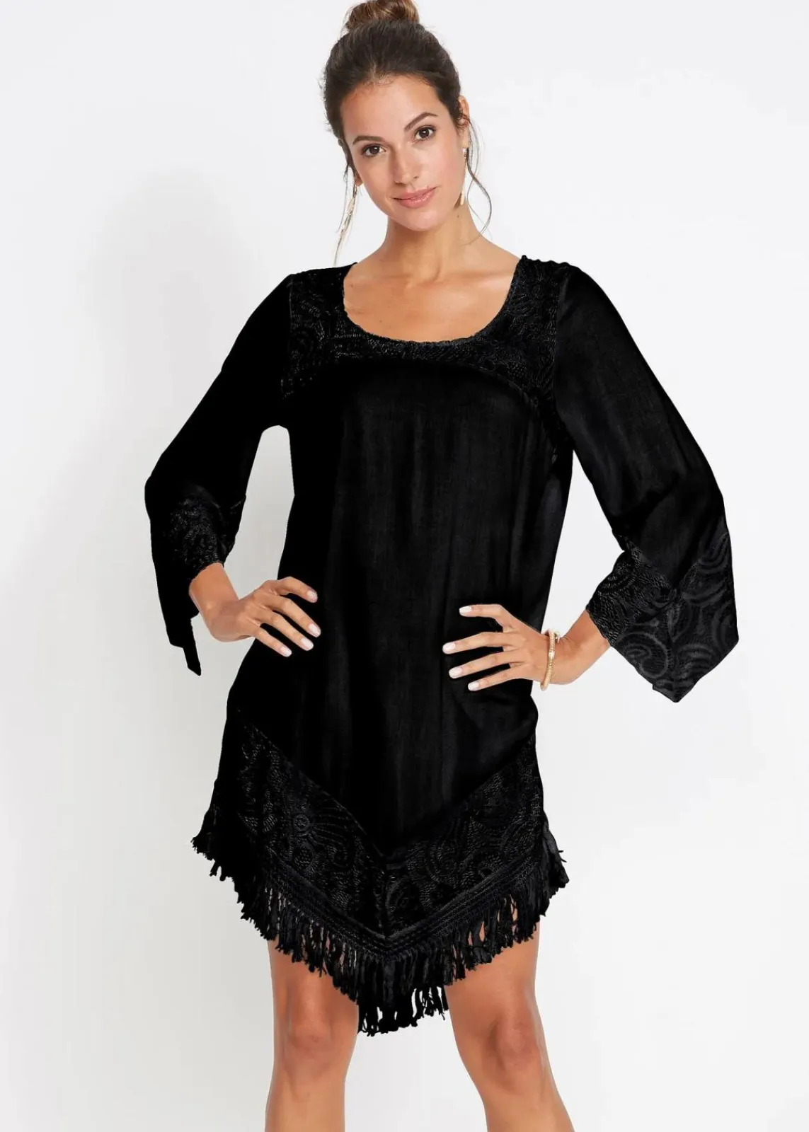 Strand Tunika mit Spitze aus Viskose|bonprix Discount