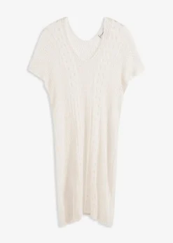 bonprix Strandmode|Bademode·Strandmode|Strandkleid in Häkeloptik aus fließender Viskose wollweiß