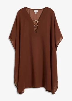 bonprix Nachhaltigere Materialien|Kleider|Strandtunika aus leichtem Chiffon rauchbraun