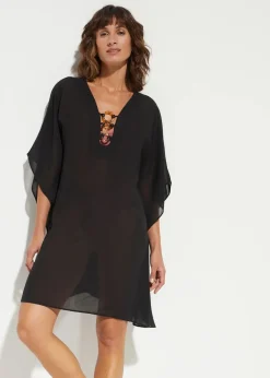 bonprix Strandmode|Bademode·Strandmode|Strandtunika aus leichtem Chiffon schwarz