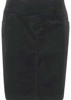 bonprix Bekleidung·Sportbekleidung|Röcke|Stretch Baumwoll-Cordrock mit Bequembund schwarz