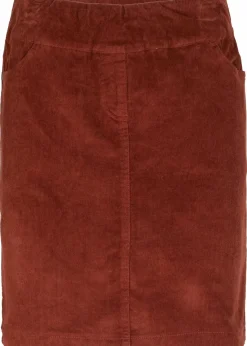 bonprix Röcke|Bekleidung·Sportbekleidung|Stretch Baumwoll-Cordrock mit Bequembund mahagonibraun