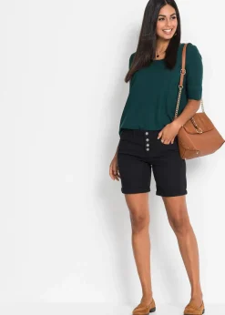 bonprix Bekleidung·Outdoorbekleidung|Bekleidung·Kleider|Stretch-Bermuda schwarz