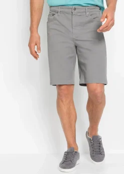 bonprix Hosen|Basics|Stretch-Bermuda, Classic Fit grau