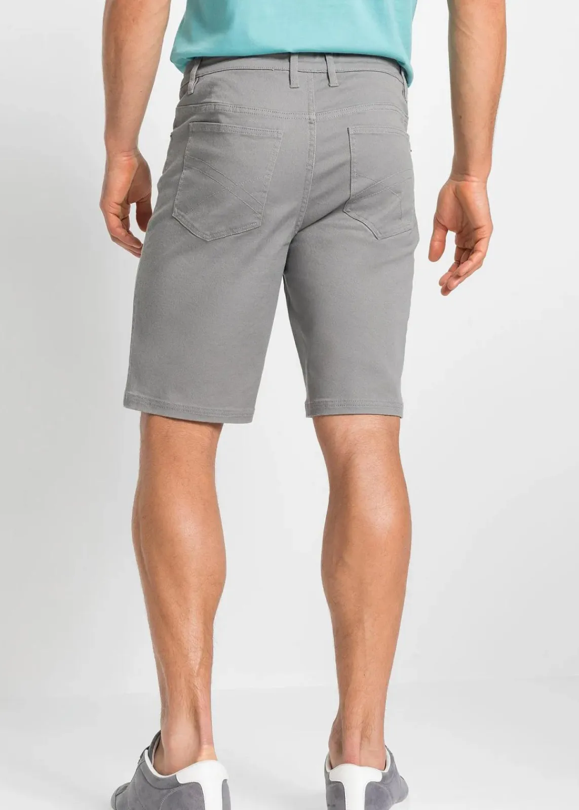 bonprix Hosen|Basics|Stretch-Bermuda, Classic Fit grau