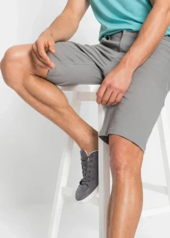 bonprix Hosen|Basics|Stretch-Bermuda, Classic Fit grau