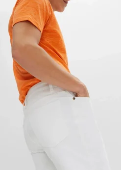 bonprix Große Größen|Shorts|Stretch-Bermuda, Classic Fit weiss