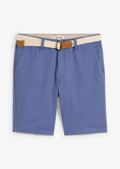 bonprix Große Größen|Shorts|Stretch-Bermuda mit Gürtel, Regular Fit jeansblau