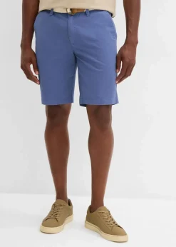 bonprix Große Größen|Shorts|Stretch-Bermuda mit Gürtel, Regular Fit jeansblau