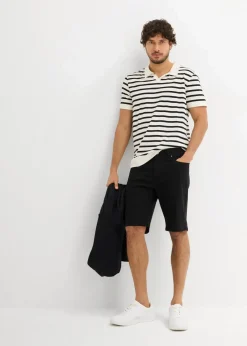 bonprix Große Größen|Shorts|Stretch-Bermuda, Regular Fit (2er Pack) schwarz+grau