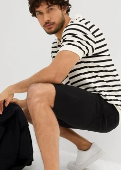 bonprix Große Größen|Shorts|Stretch-Bermuda, Regular Fit (2er Pack) schwarz+grau