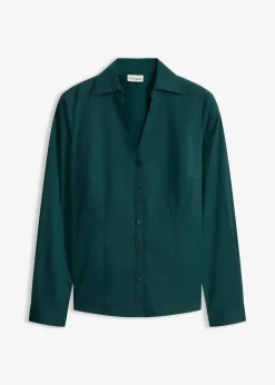 bonprix Bekleidung·Jacken & Mäntel|Blusen & Tuniken|Stretch-Bluse tiefgrün