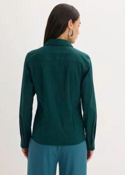 bonprix Bekleidung·Jacken & Mäntel|Blusen & Tuniken|Stretch-Bluse tiefgrün