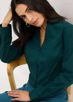 bonprix Bekleidung·Jacken & Mäntel|Blusen & Tuniken|Stretch-Bluse tiefgrün