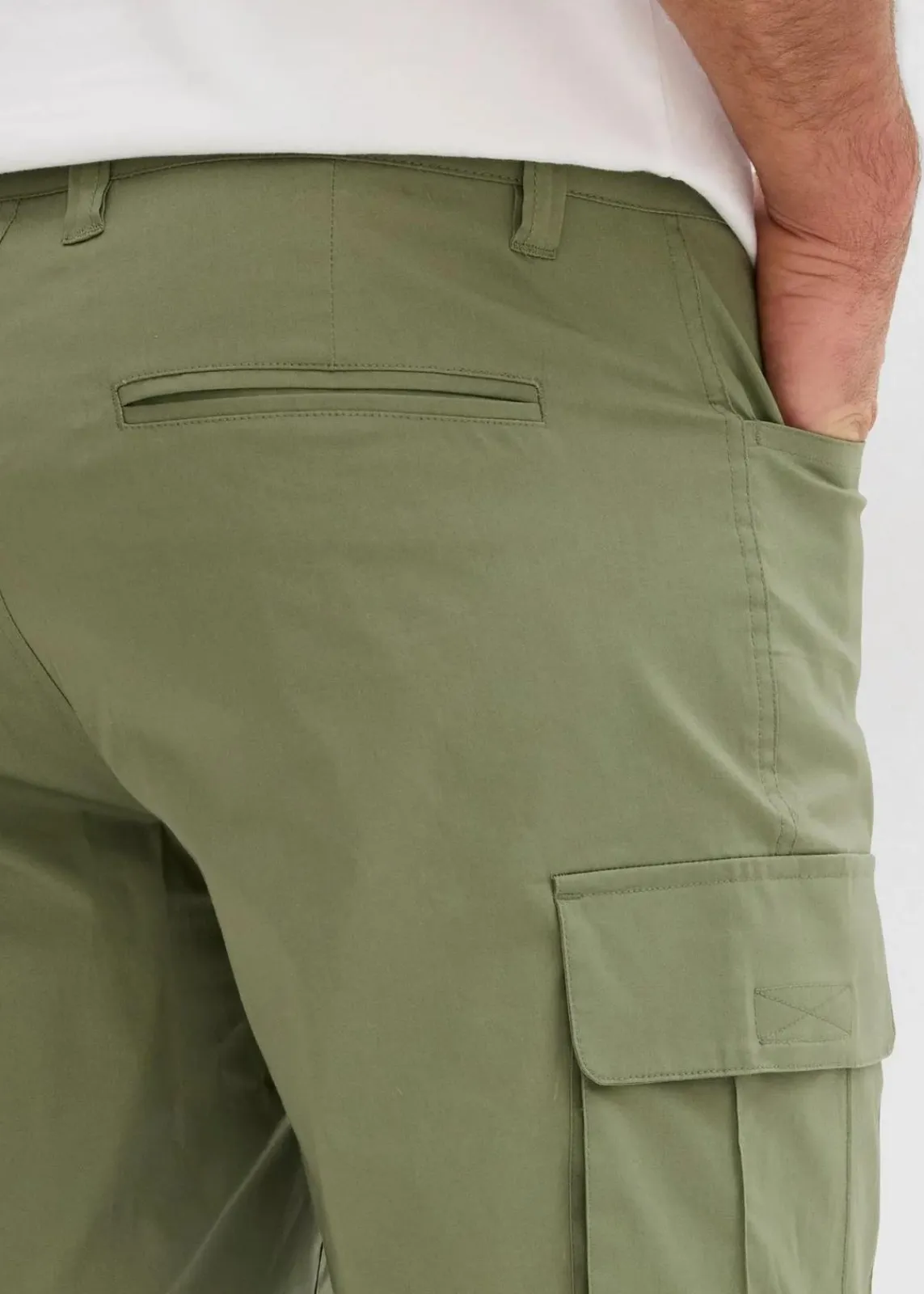 bonprix Große Größen|Shorts|Stretch-Cargo-Bermuda Regular Fit (2er Pack) oliv+schwarz