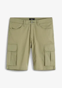 bonprix Hosen|Shorts|Stretch-Cargo-Bermuda, Regular Fit oliv