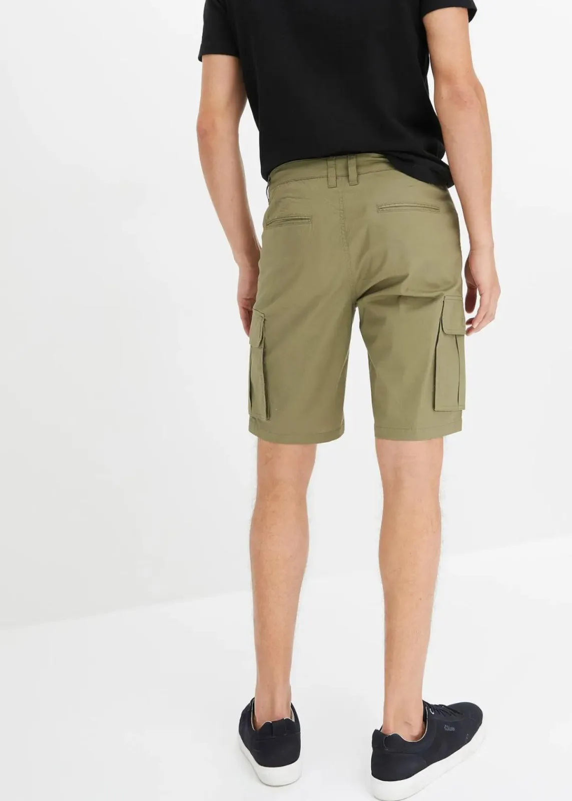 bonprix Hosen|Shorts|Stretch-Cargo-Bermuda, Regular Fit oliv