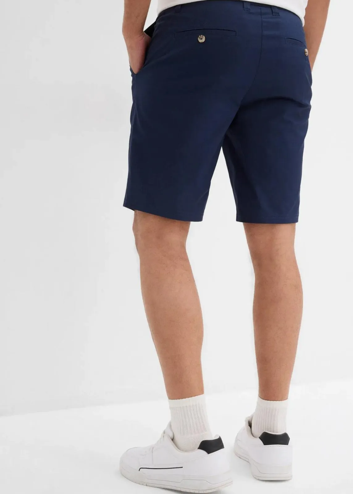 bonprix Große Größen|Shorts|Stretch-Chino-Bermuda Regular Fit (2er Pack) dunkelblau+schwarz
