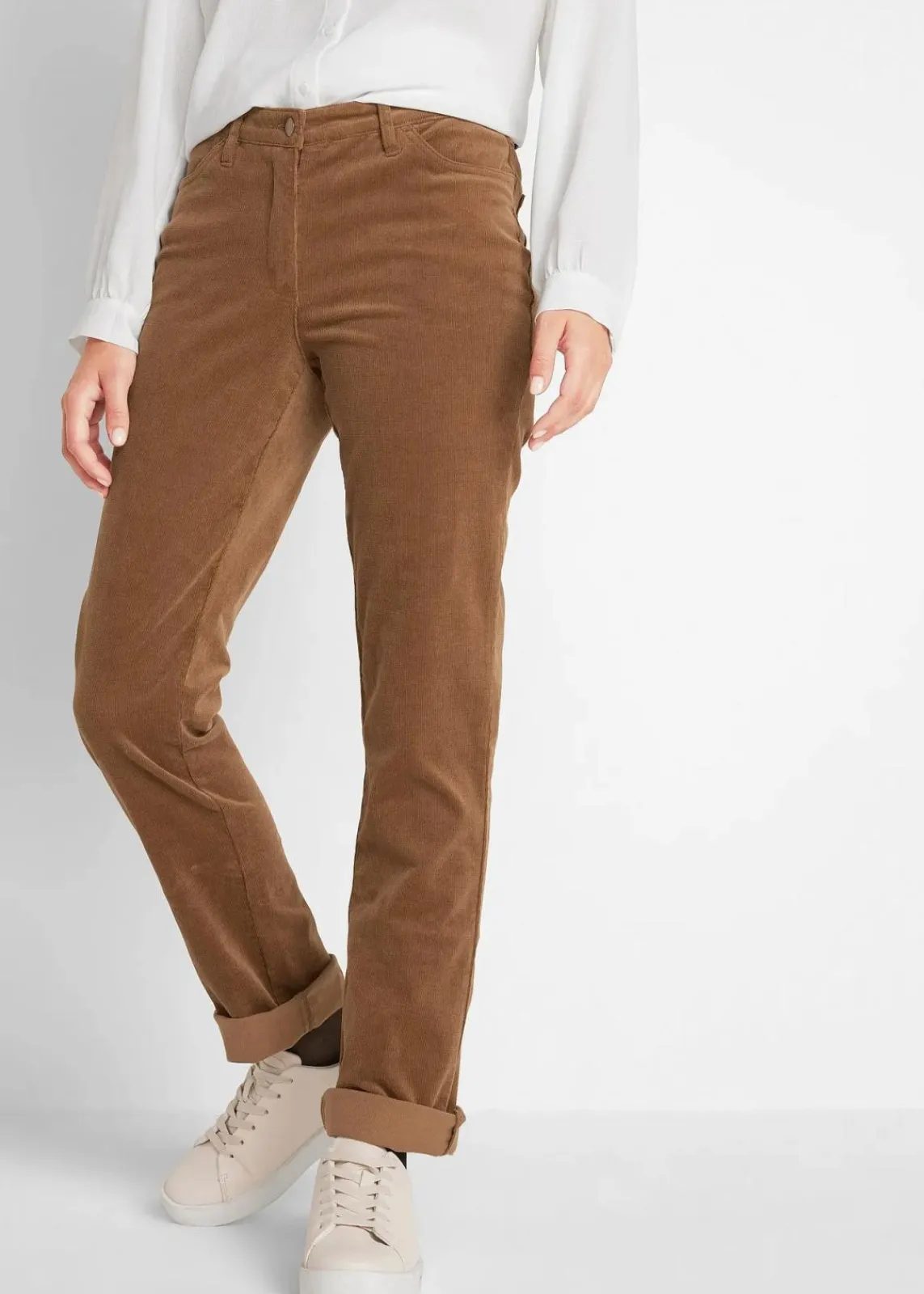 bonprix Hosen|Bekleidung·Kleider|Stretch-Cordhose, Straight cognac braun