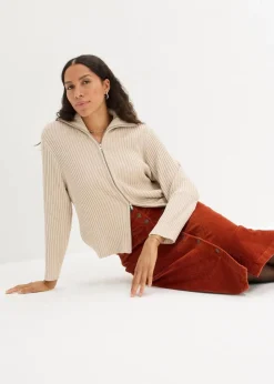 Stretch-Cordrock mit Knopfleiste, Midi-Länge|bonprix Online