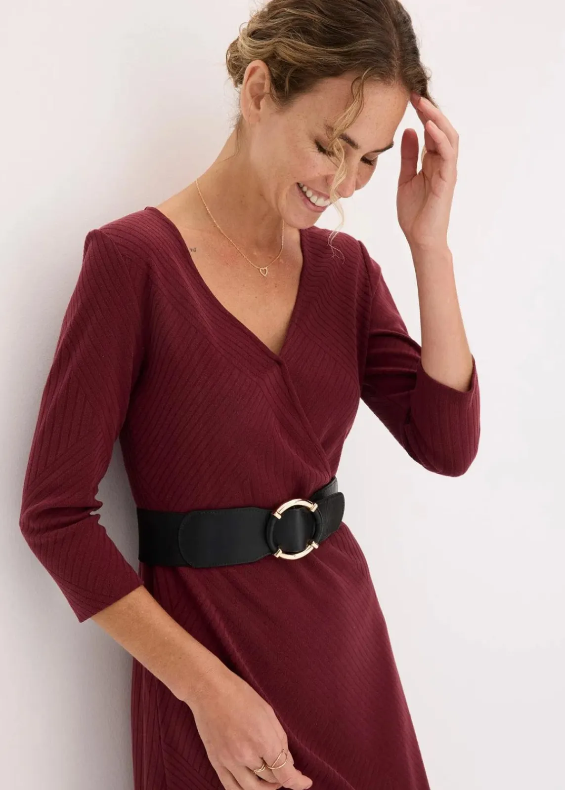 bonprix Gürtel|Schuhe & Accessoires In Spezialgrößen·Gürtel|Stretchgürtel schwarz/goldfarben