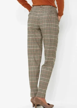 bonprix Bekleidung·Kleider|Hosen|Stretch-Hose hellbraun kariert