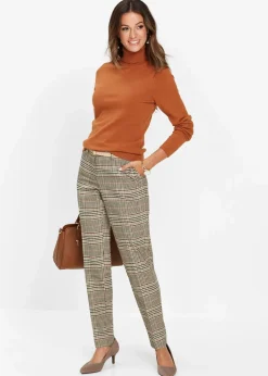 bonprix Bekleidung·Kleider|Hosen|Stretch-Hose hellbraun kariert