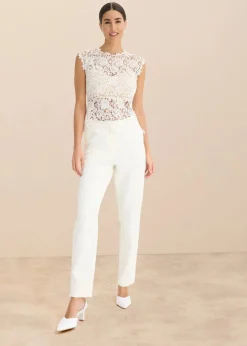 bonprix Bekleidung·Kleider|Hosen|Stretch-Hose wollweiß