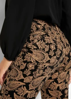 bonprix Bekleidung·Kleider|Hosen|Stretch-Hose bedruckt schwarz paisley