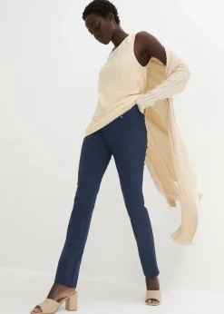 bonprix Hosen|Kurzgrößen|Stretchhose in Schlupfform dunkelblau