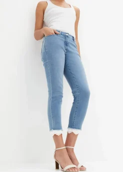 bonprix Bekleidung·Shirts & Tops|Jeans|Stretch-Jeans mit Bordüre blau denim