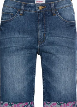 Stretch-Jeans-Bermuda mit farbigem Umschlag|bonprix Best