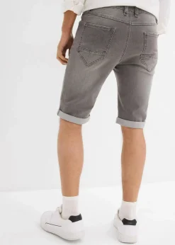 bonprix Große Größen|Shorts|Stretch-Jeans-Bermuda mit umgeschlagenem Saum, Regular Fit grau denim