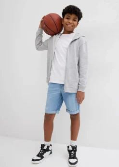 bonprix Jungen 9-16 Jahre·Shorts|Jungen 9-16 Jahre·Jeans|Stretch-Jeans-Bermuda mit verstellbarem Bund, Slim Fit hellblau denim